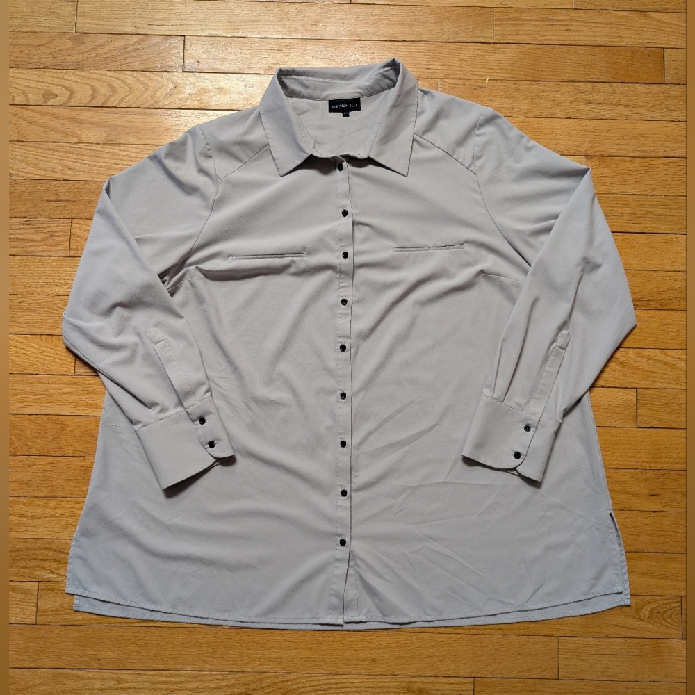 Addition Elle Light Gray Button Down Shirt